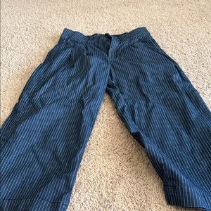 Democracy Navy Pinstripe Cropped Pants